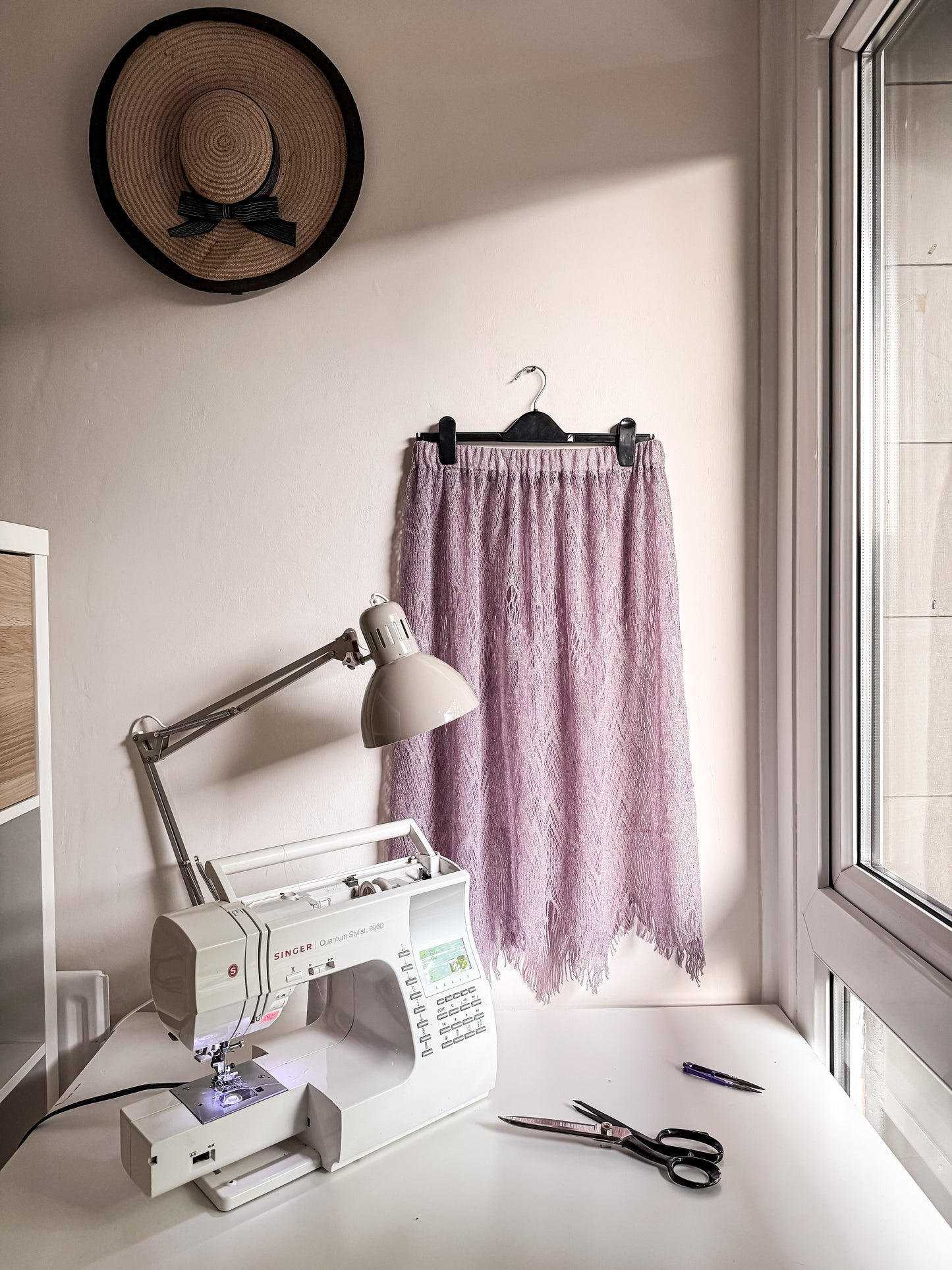 Handmade LILAC LACE MIDI SKIRT