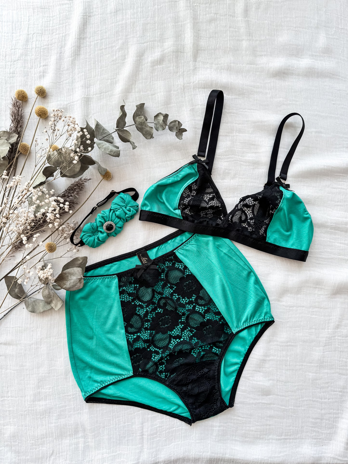 KAREN TURQUOISE lingerie set / 36C/M size