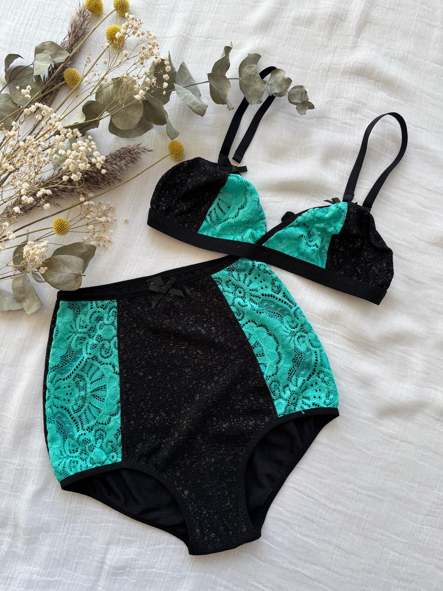 KAREN TURQUOISE lingerie set / 32B/S size