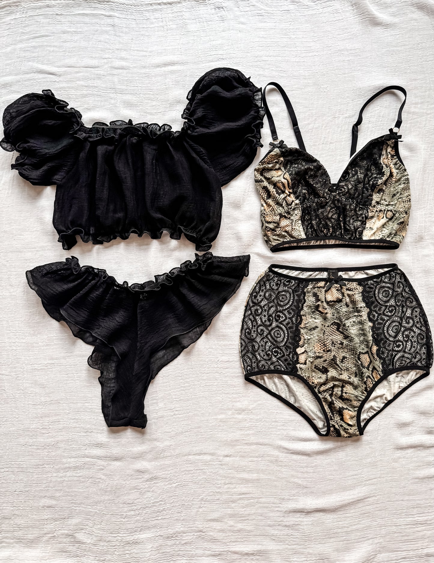 EVE BLACK PYJAMA / S, M sizes