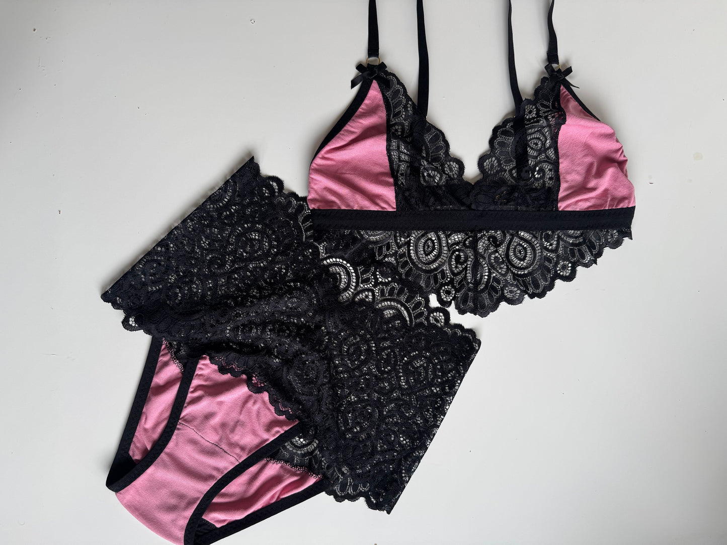 VIVIENE DUSKY ROSE LINGERIE set / XS, M, L, XL sizes