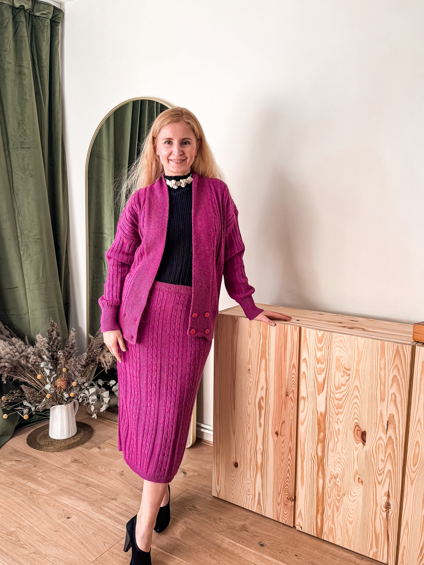 Vintage 90s SWEATER & SKIRT MATCHING SET