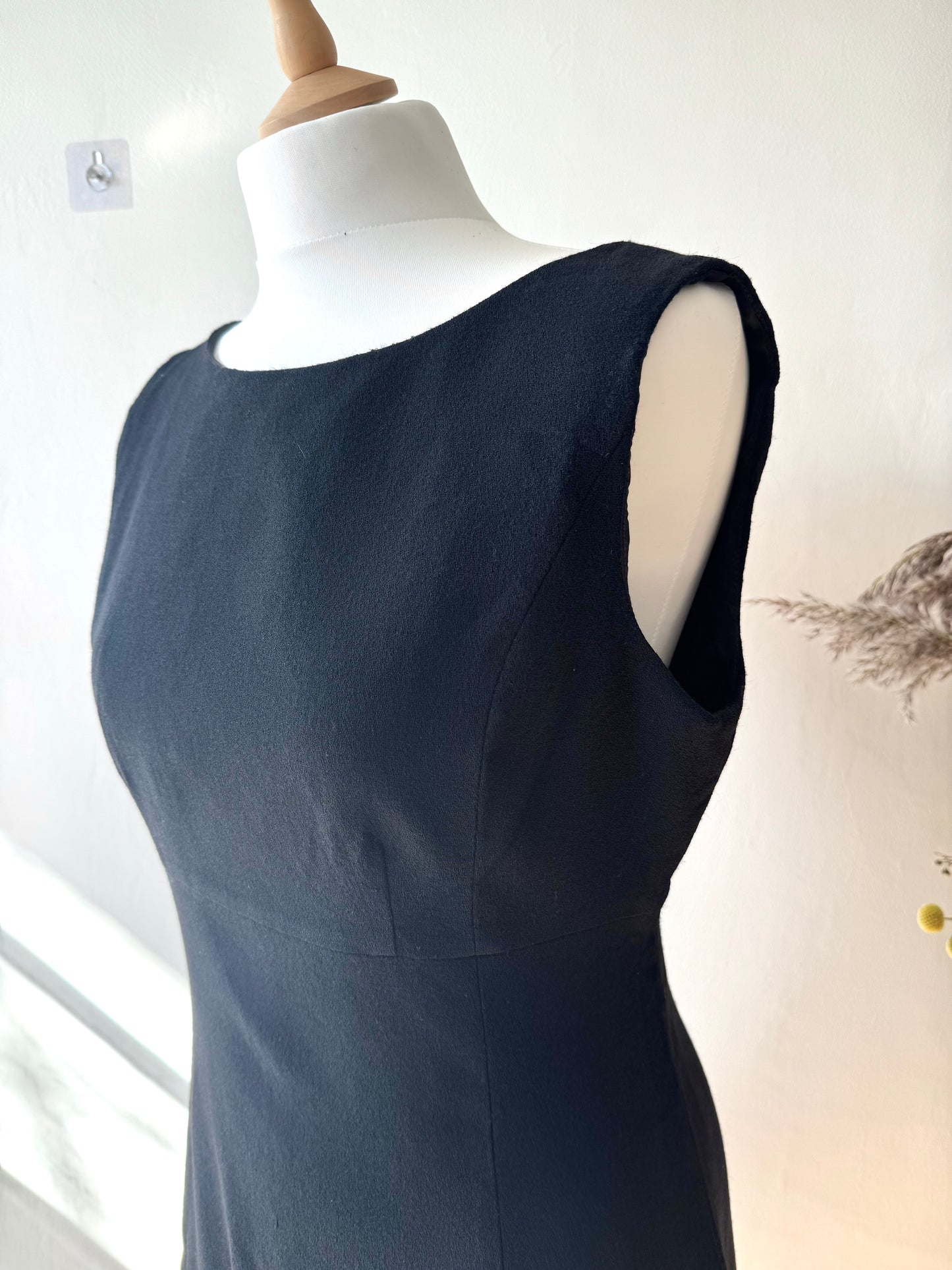 Vintage Paddy Campbell black wool dress