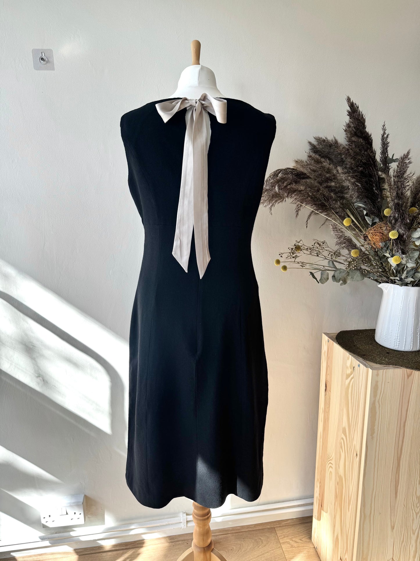 Vintage Paddy Campbell black wool dress