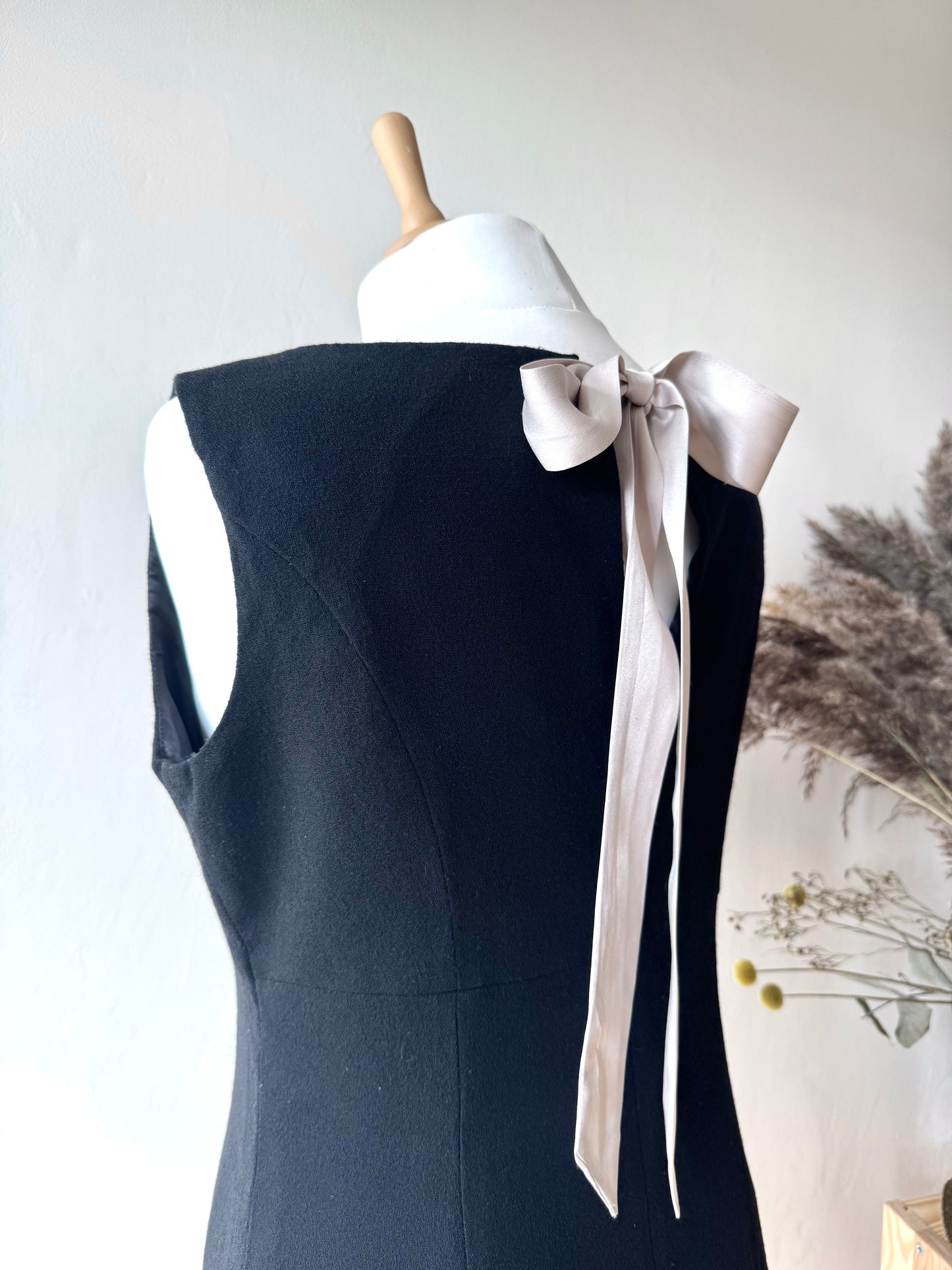 Vintage Paddy Campbell black wool dress