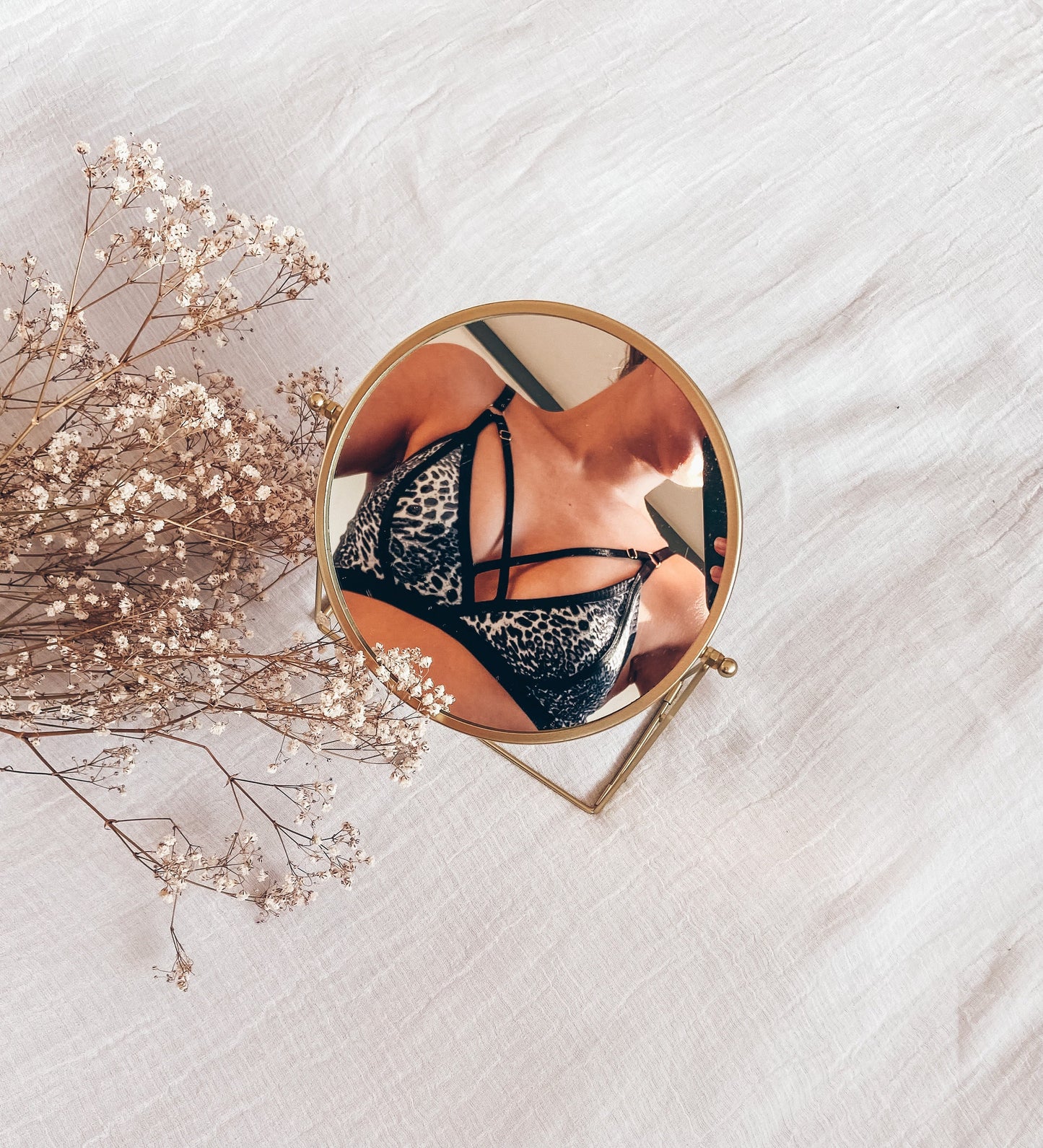 BIANCA GREY LEOPARD lingerie set / M, L sizes