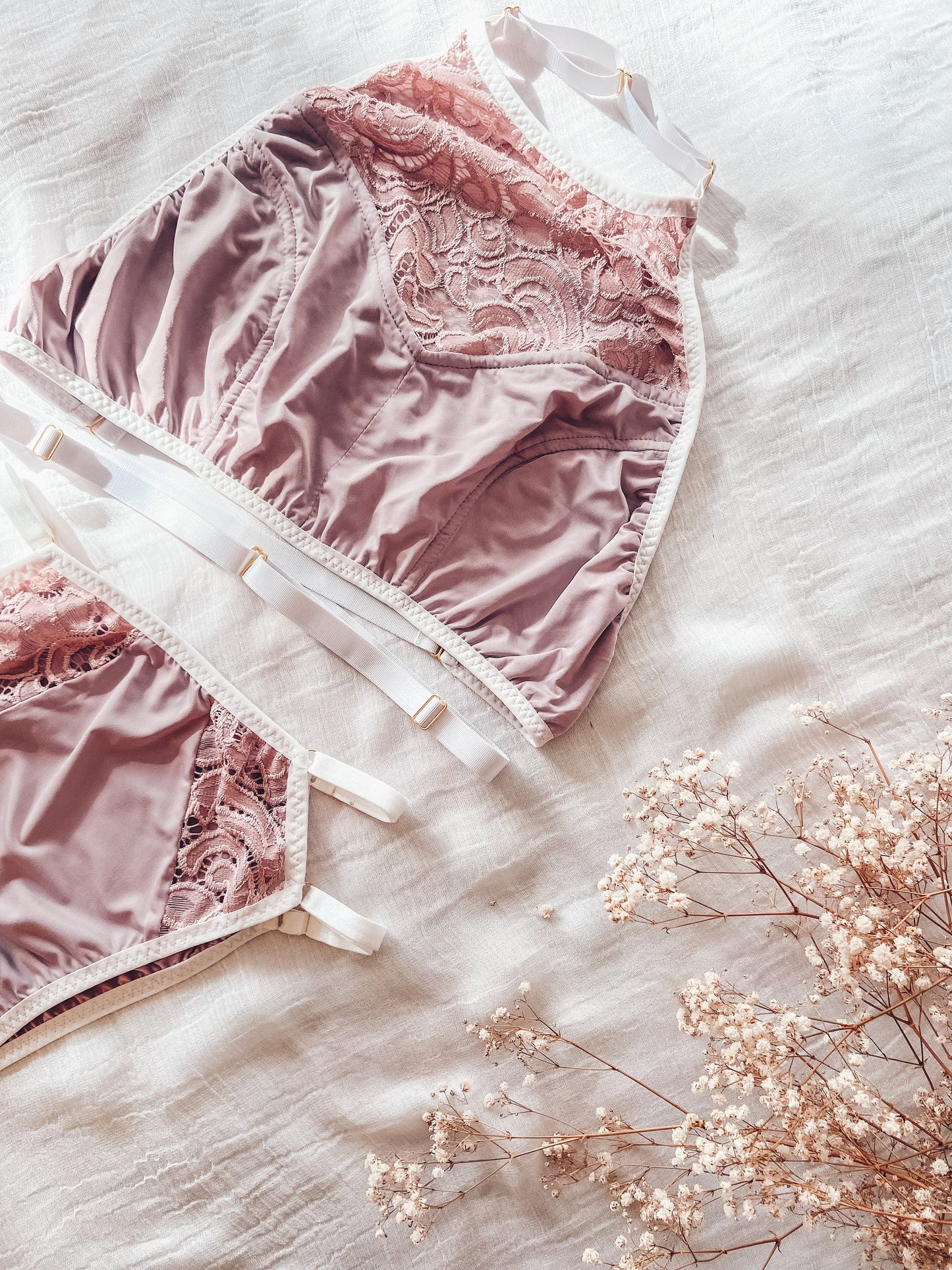 ETTA DUSTY PINK lingerie set / S, M, L sizes