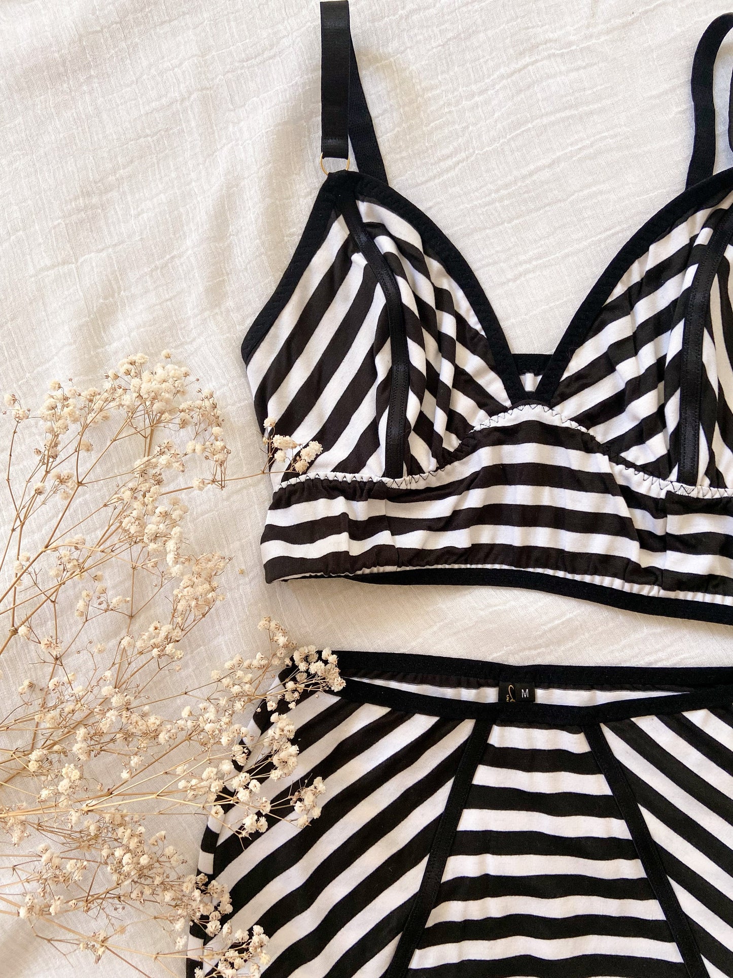 ROCHELLE STRIPED lingerie set / S-M size