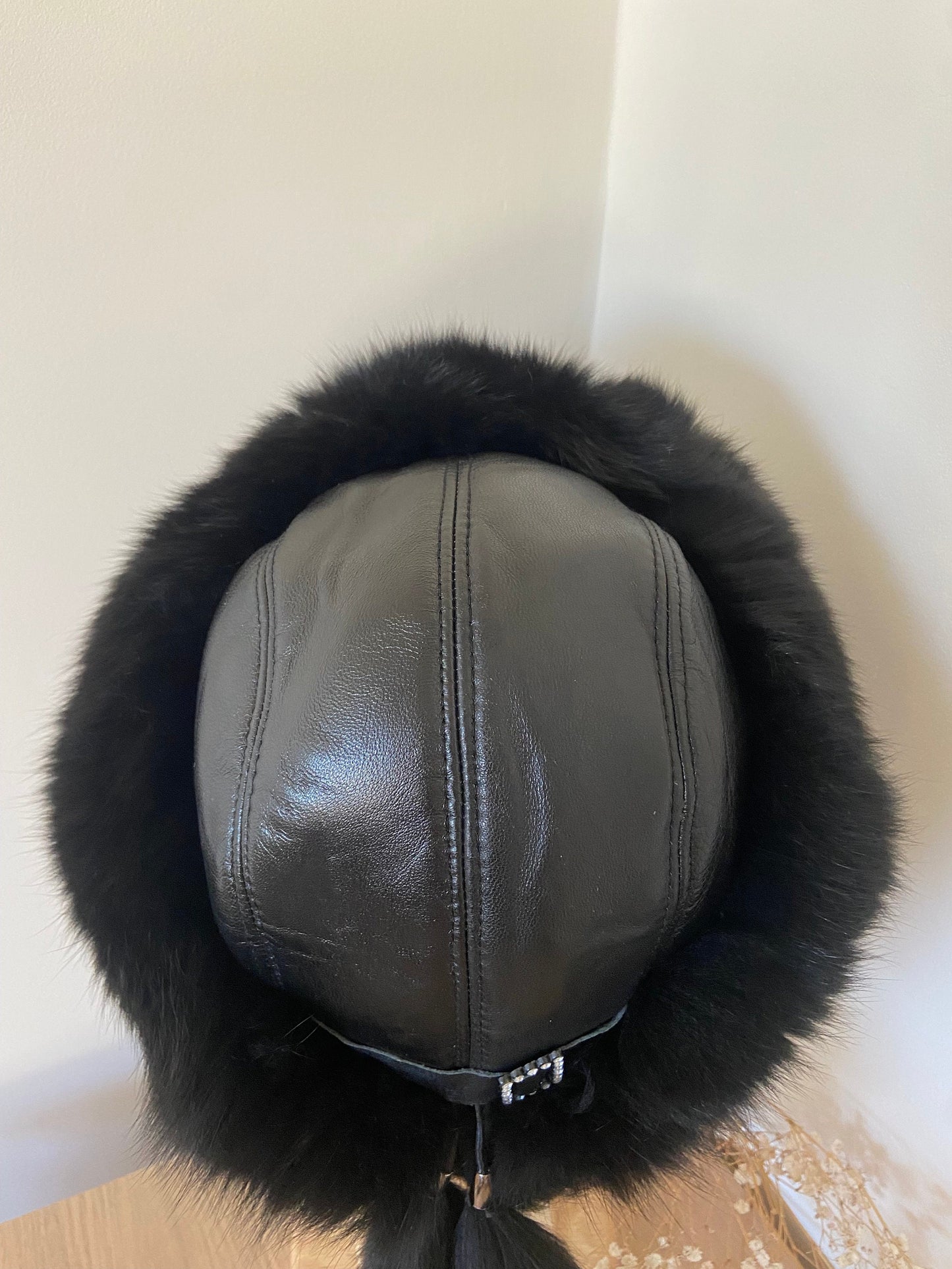 VINTAGE BLACK FOX FUR HAT