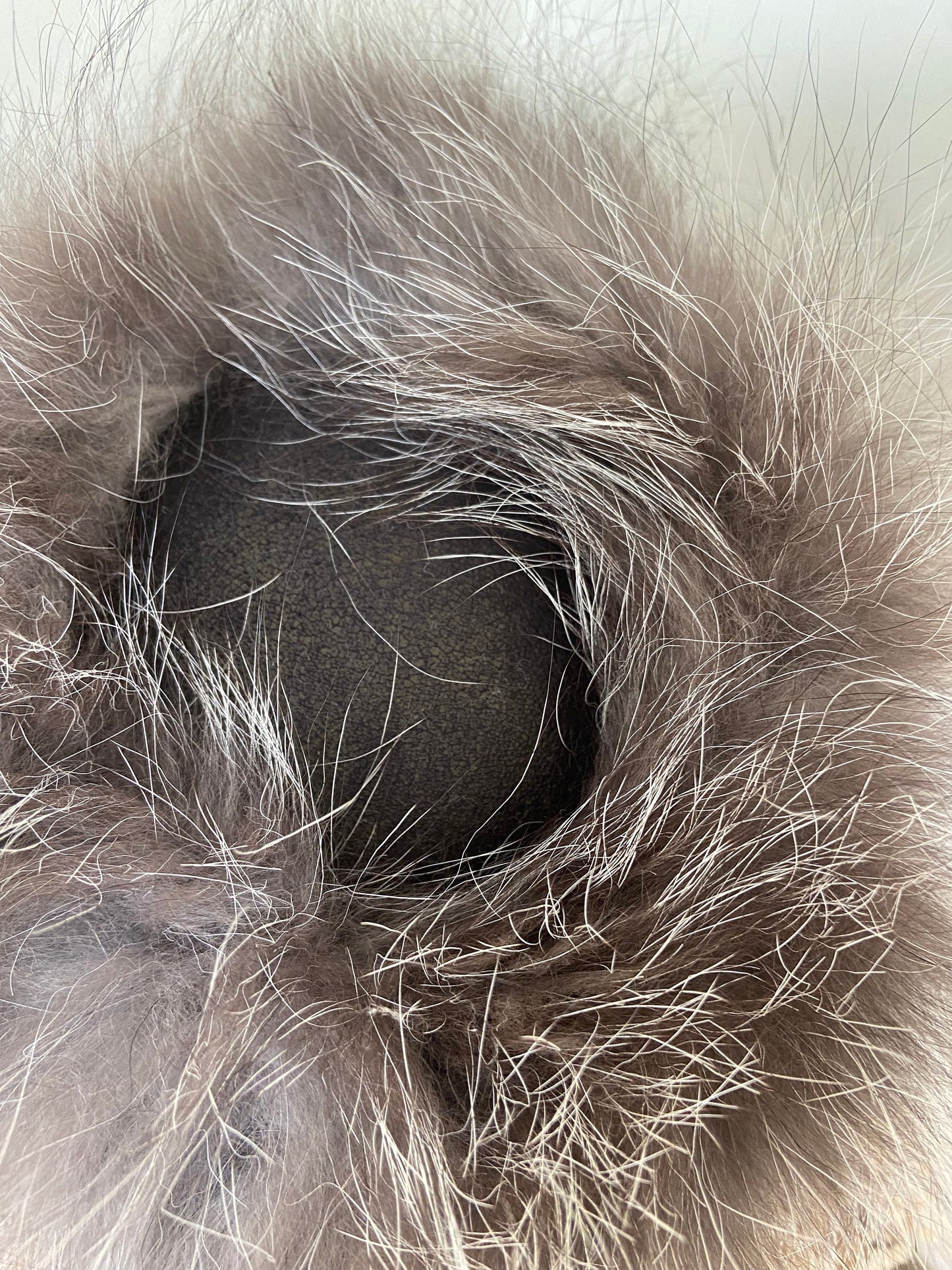 VINTAGE FOX FUR GREY beanie hat