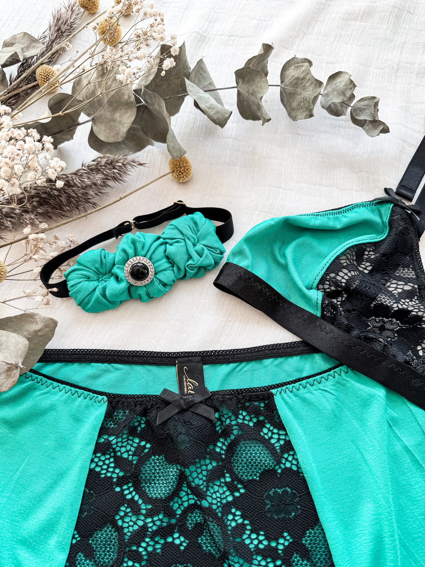 KAREN TURQUOISE lingerie set / 36C/M size