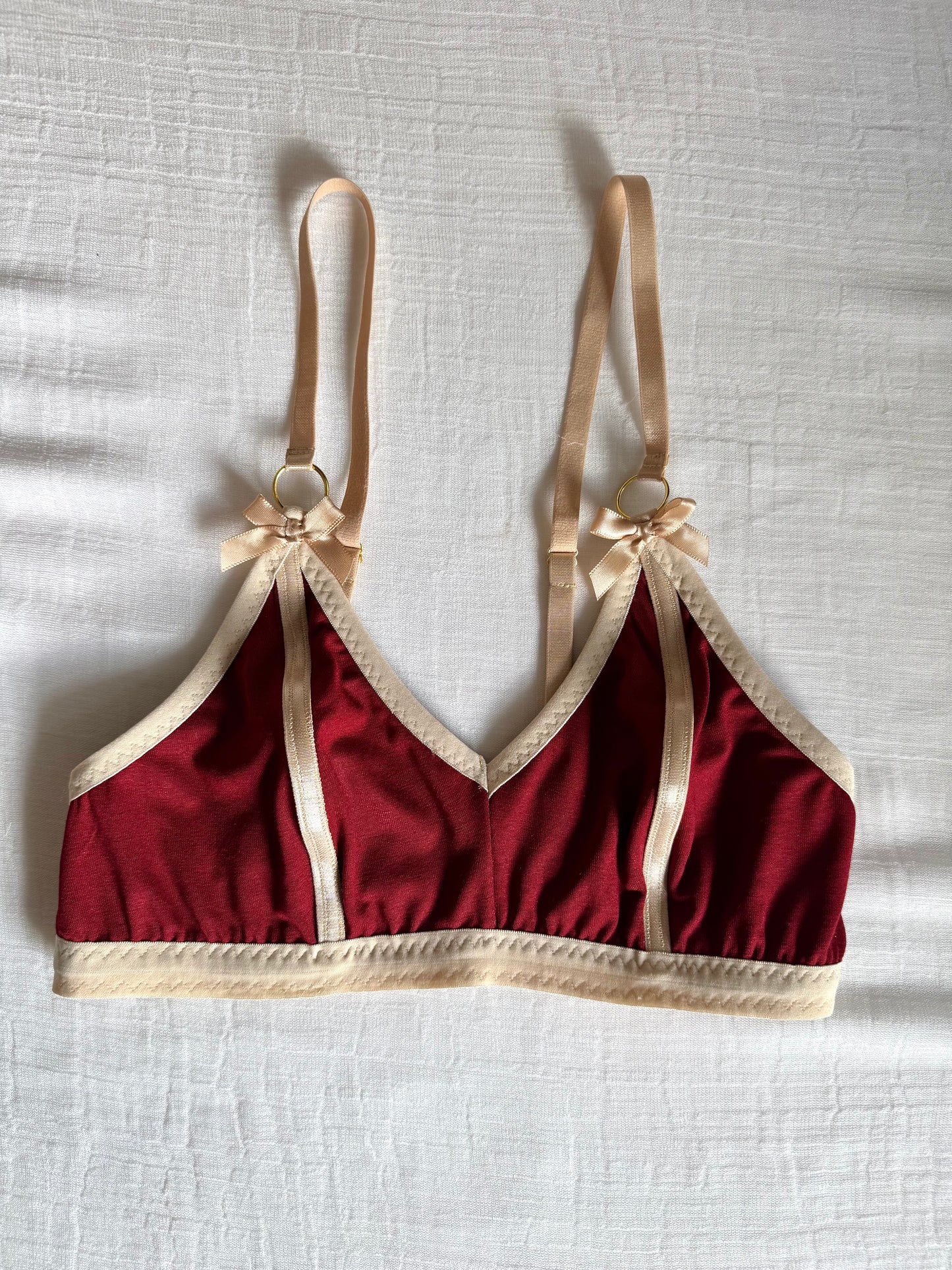 BIANCA BEIGE and BURGUNDY lingerie set / XS, S sizes