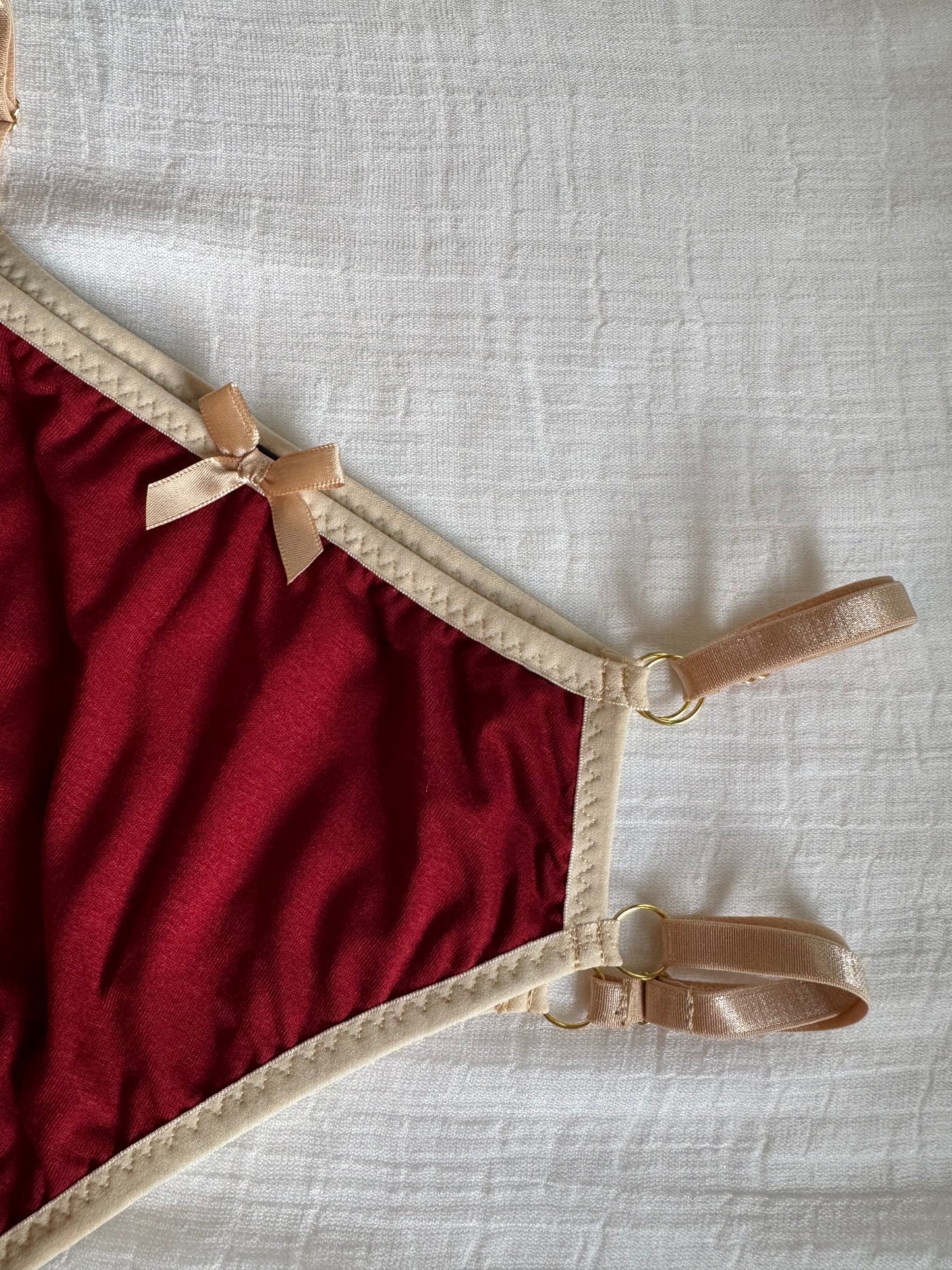 BIANCA BEIGE and BURGUNDY lingerie set / XS, S sizes