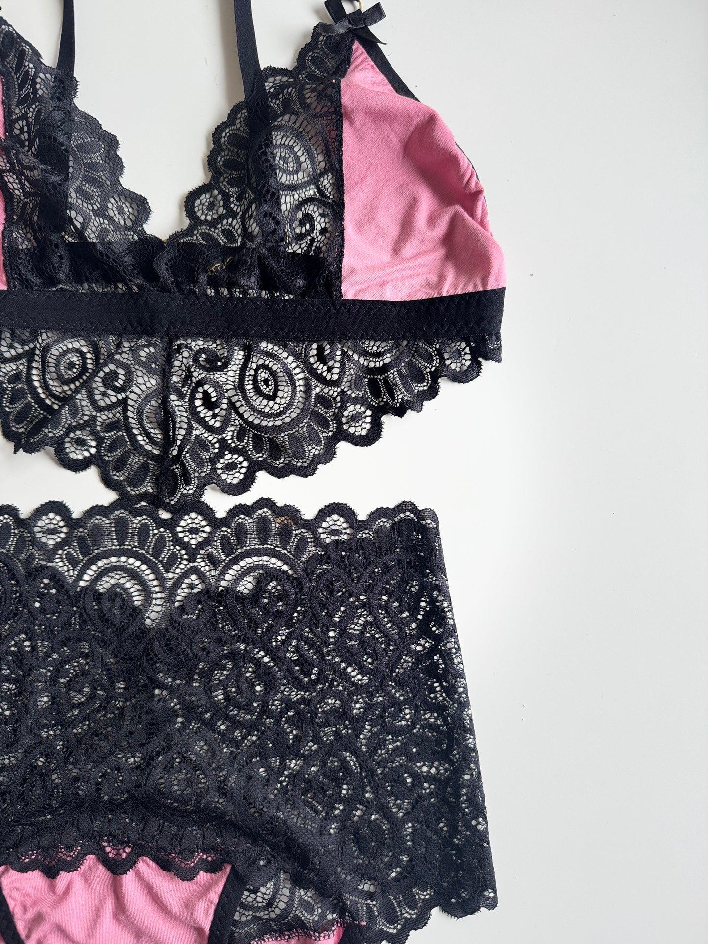 VIVIENE DUSKY ROSE LINGERIE set / XS, M, L, XL sizes