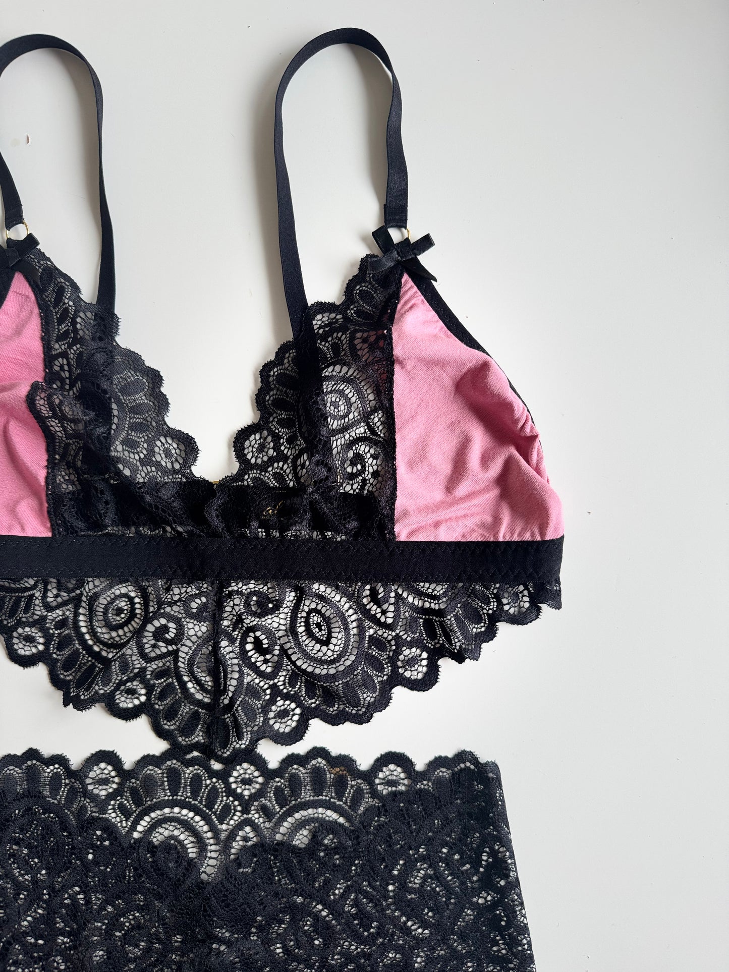 VIVIENE DUSKY ROSE LINGERIE set / XS, M, L, XL sizes