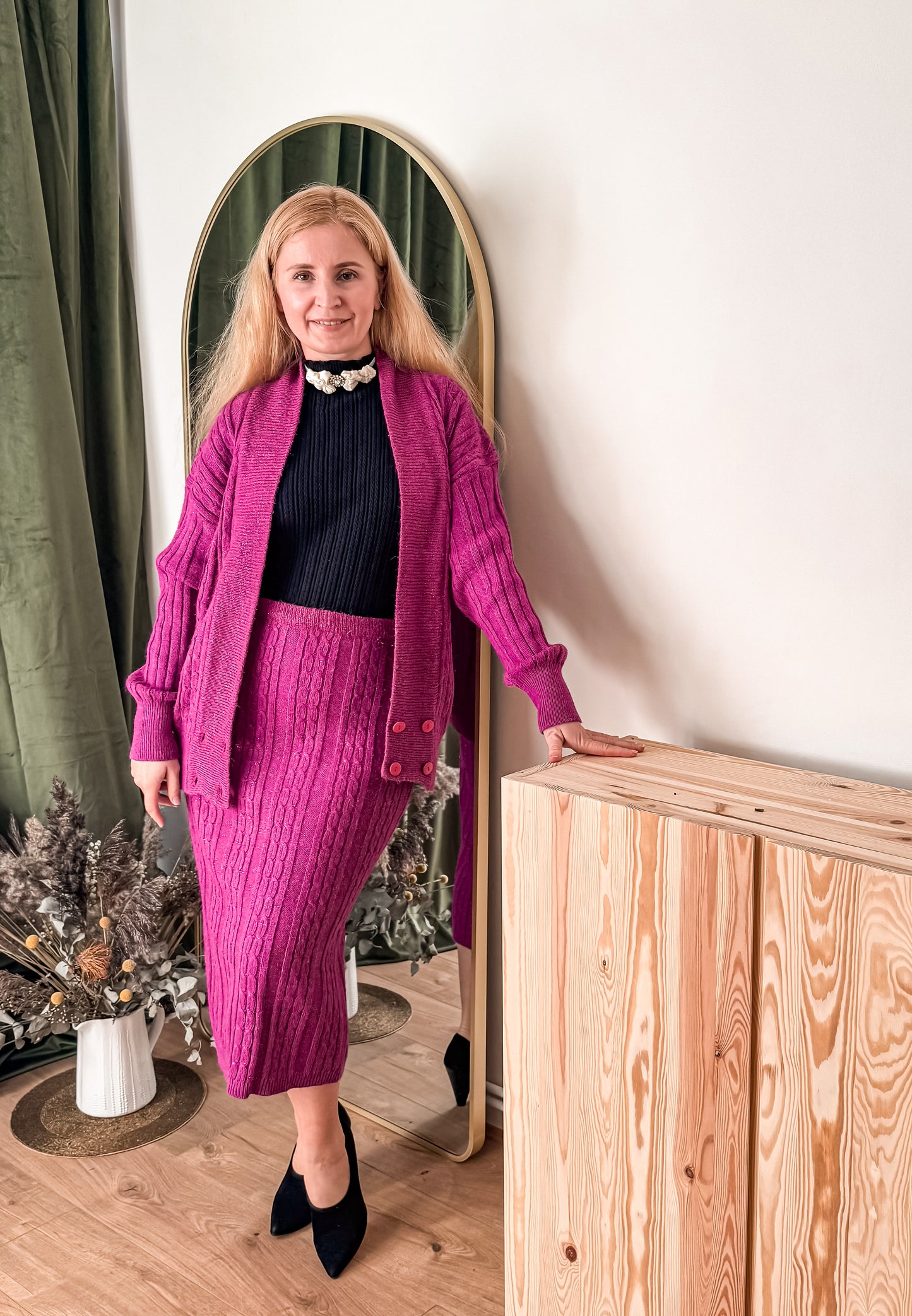 Vintage 90s SWEATER & SKIRT MATCHING SET